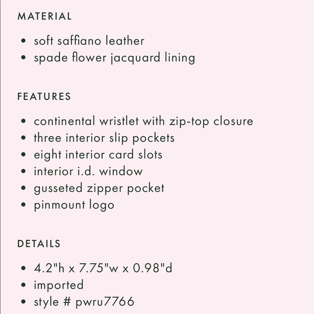 NWT! Kate Spade spencer continental wristlet - Picture 5 of 5